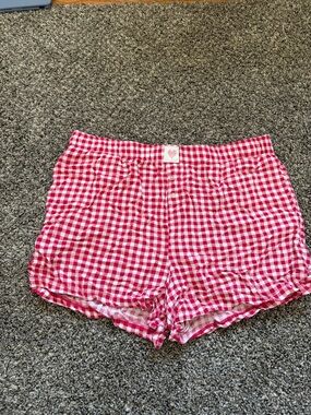 Women’s Red Gingham Lounge Shorts
